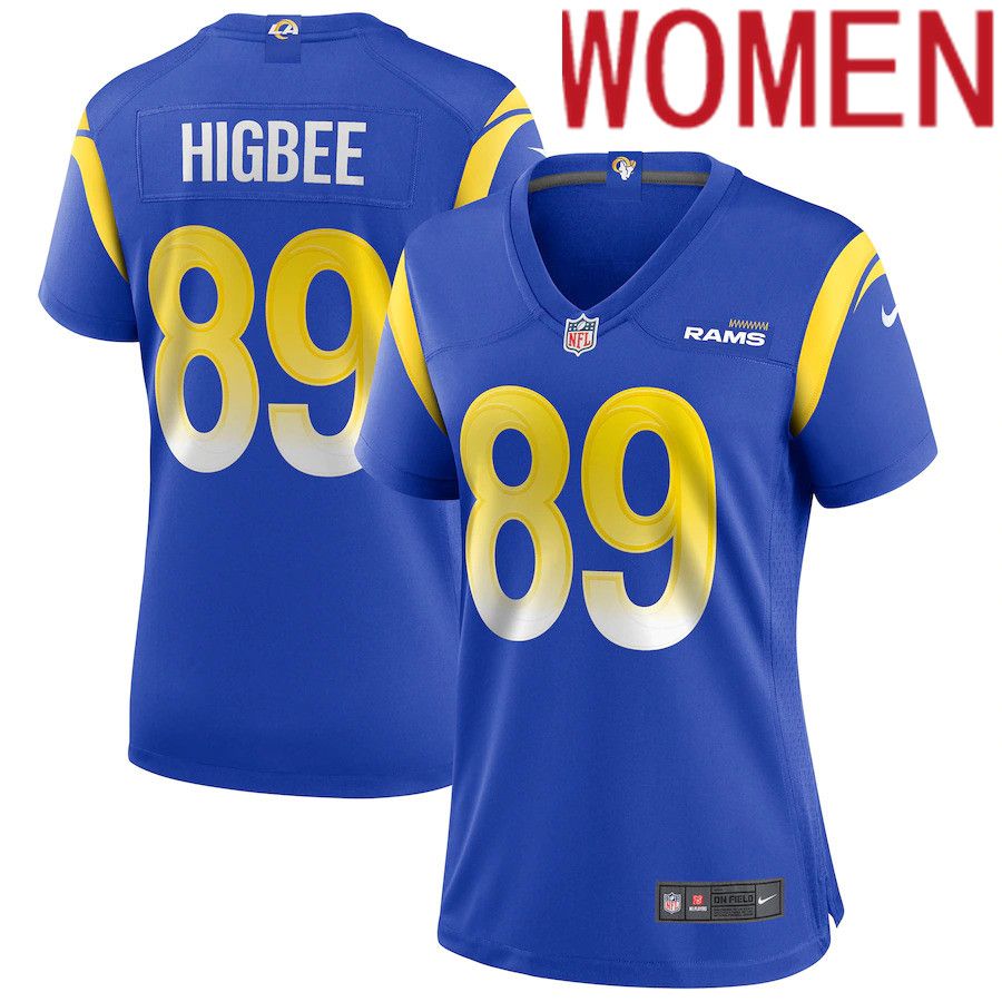 Women Los Angeles Rams #89 Tyler Higbee Nike Royal Game Player NFL Jersey->women nfl jersey->Women Jersey